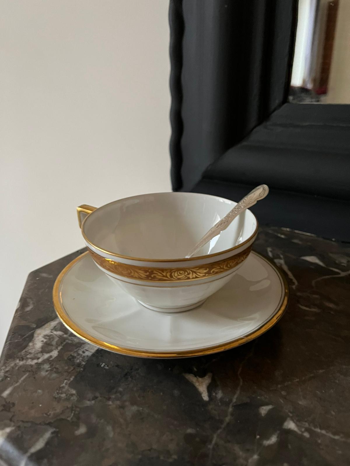 12 silver mocha spoons with flower decoration dating from 1916