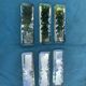 6 knife holders and a bottle bottom, glass, beveled mirror