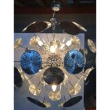 Handmade Hammered Sputnik Candlestick in Kromo Discs Italian Made