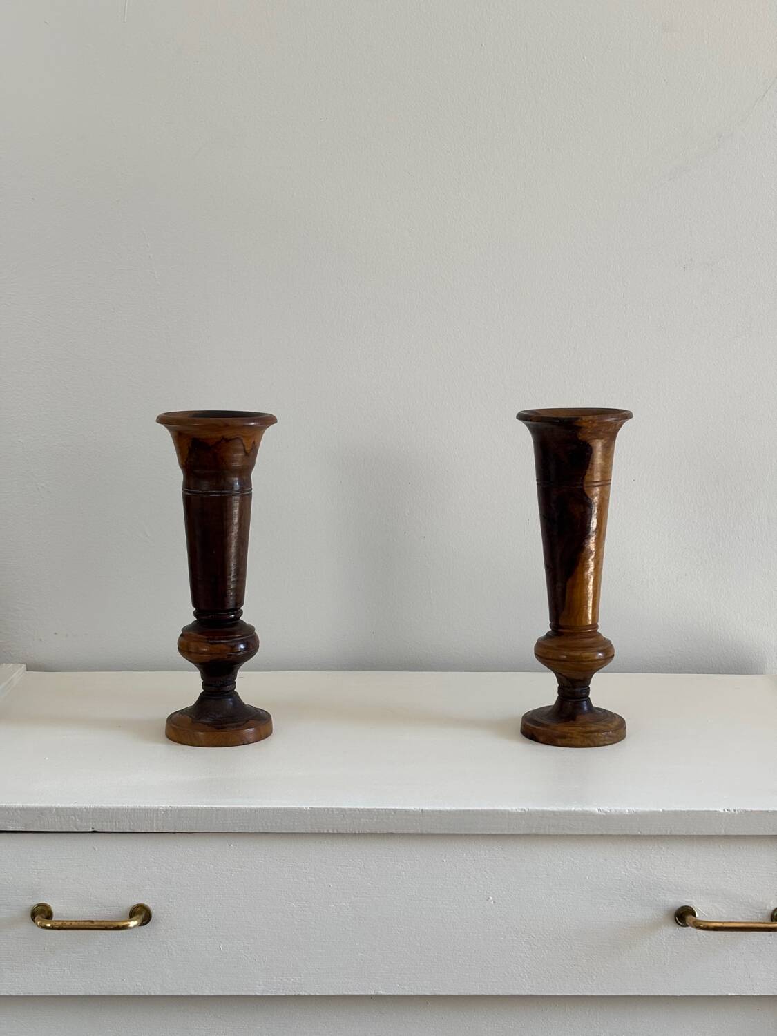 Olive wood vases
