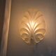 Shell-shaped frosted glass applique, Swedish Modern 1950s