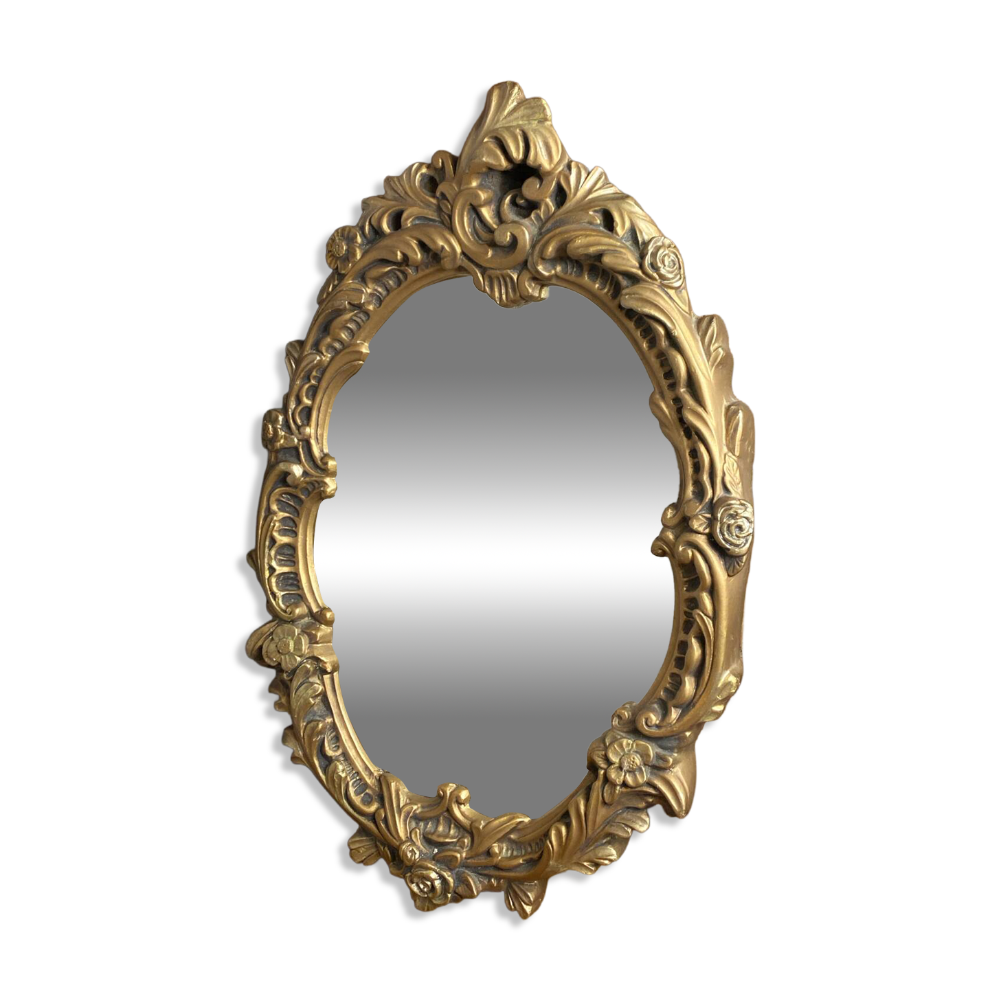 Rococo style mirror in wood and gilded stucco