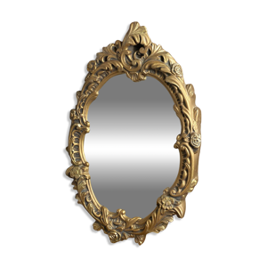 Miroir en bois et stuc