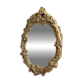 Rococo style mirror in wood and gilded stucco