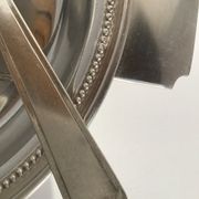 Baby plate silver metal spoon silver 30s