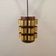 Danish hanging lamp from the 70s, in thin cut metal.