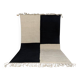 Tapis blanc-noir fait main traditionnel 250cmx150cm