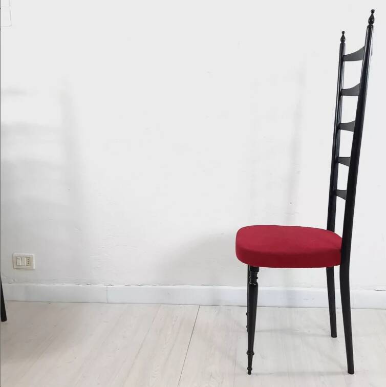 Pair of chiavarine chairs 40/50s high backrest