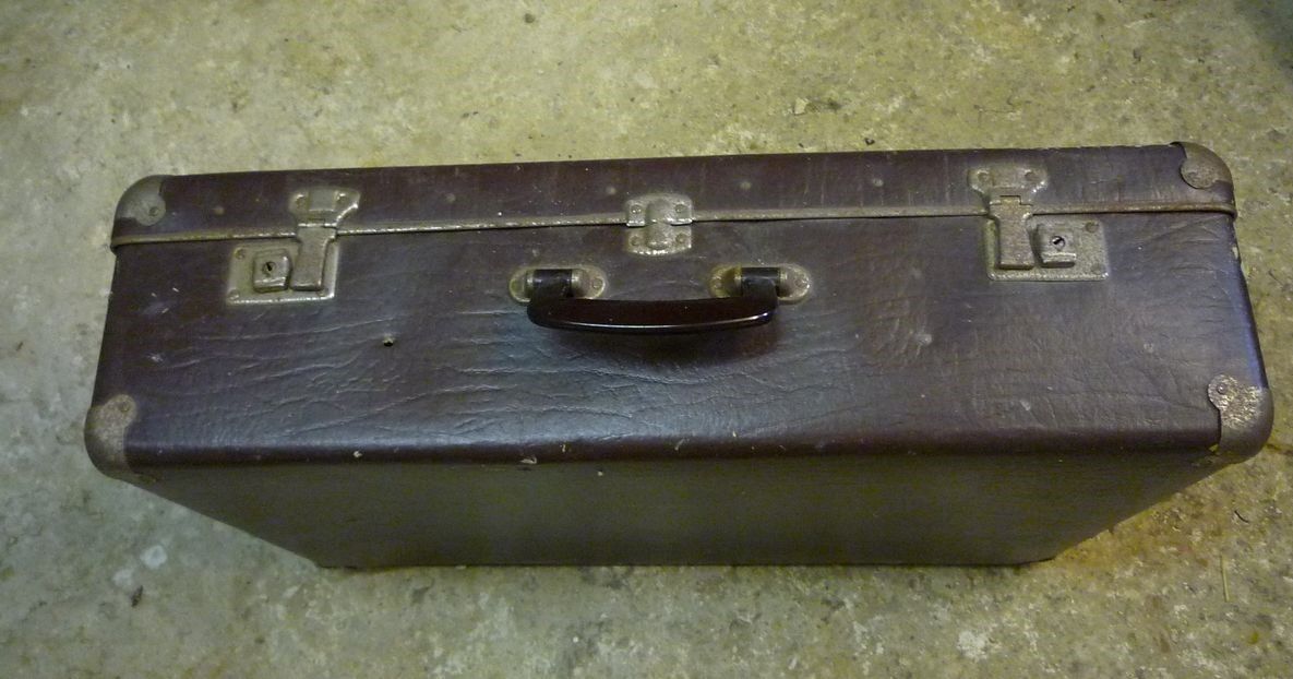 Old case, faux leather, vintage 40s-50s