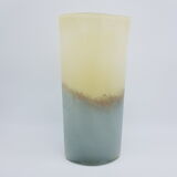 Vase en verre soufflé gris et beige
