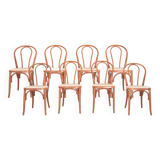 Bent beech wood chairs with straw seats, no. 34 total, 1990-2000