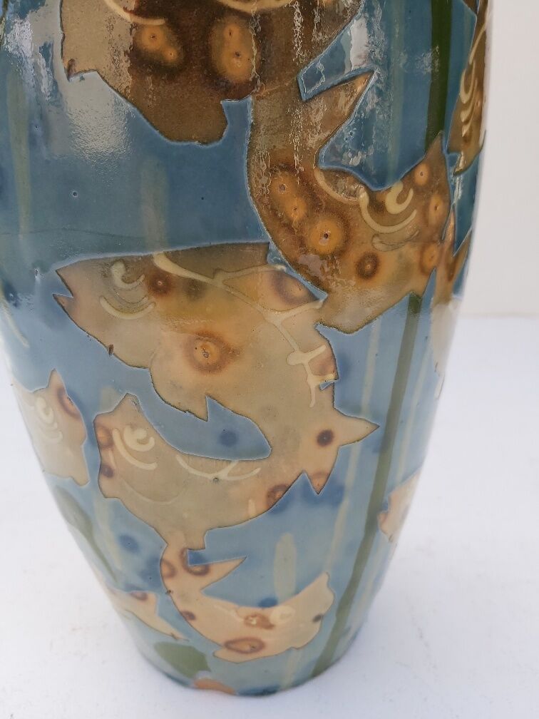 Vase Emile Simonod Savoie fish decorations