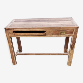 Two-tone solid wood desk