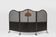 French Art Deco wrought iron fireplace screen with 3 panels