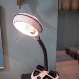 Rabbit Tanaka Gooseneck desk lamp, black and white by Kyoji Tanaka 1985, Hong Kong