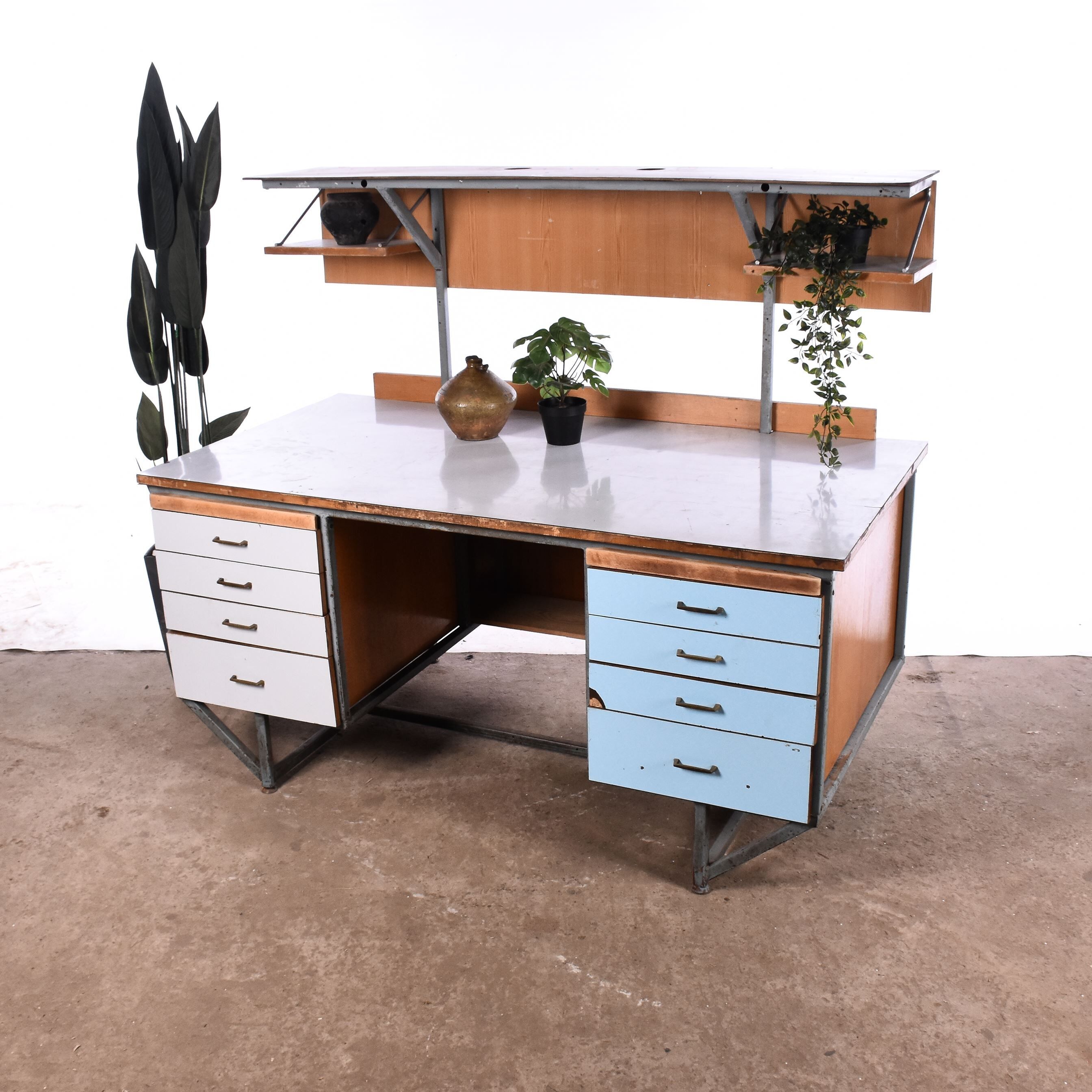 Vintage metal workbench