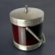 Faux tortoise shell ice bucket with tongs, Italy, 1970s