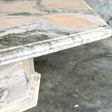 Vintage hexagonal pink and grey marble coffee table, 1980s