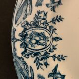 10 plates in old blue earthenware Terre de Fer Léon Graves model Louis XVI 20th century