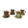 Lot 4 mugs & sous-tasses grès émaillé vintage années 70
