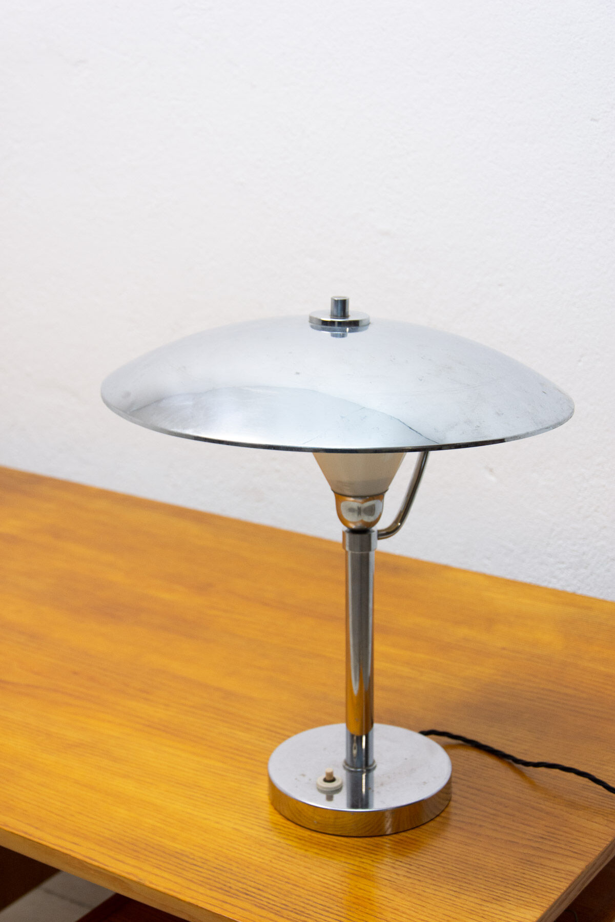 Bauhaus chrome desk lamp, 1940´s, Bohemia