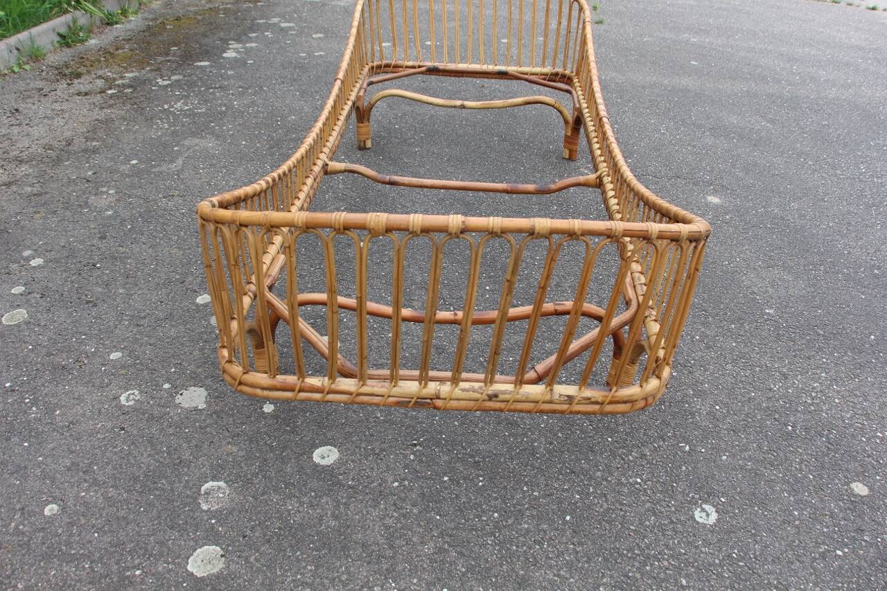 Vintage Italian rattan bed