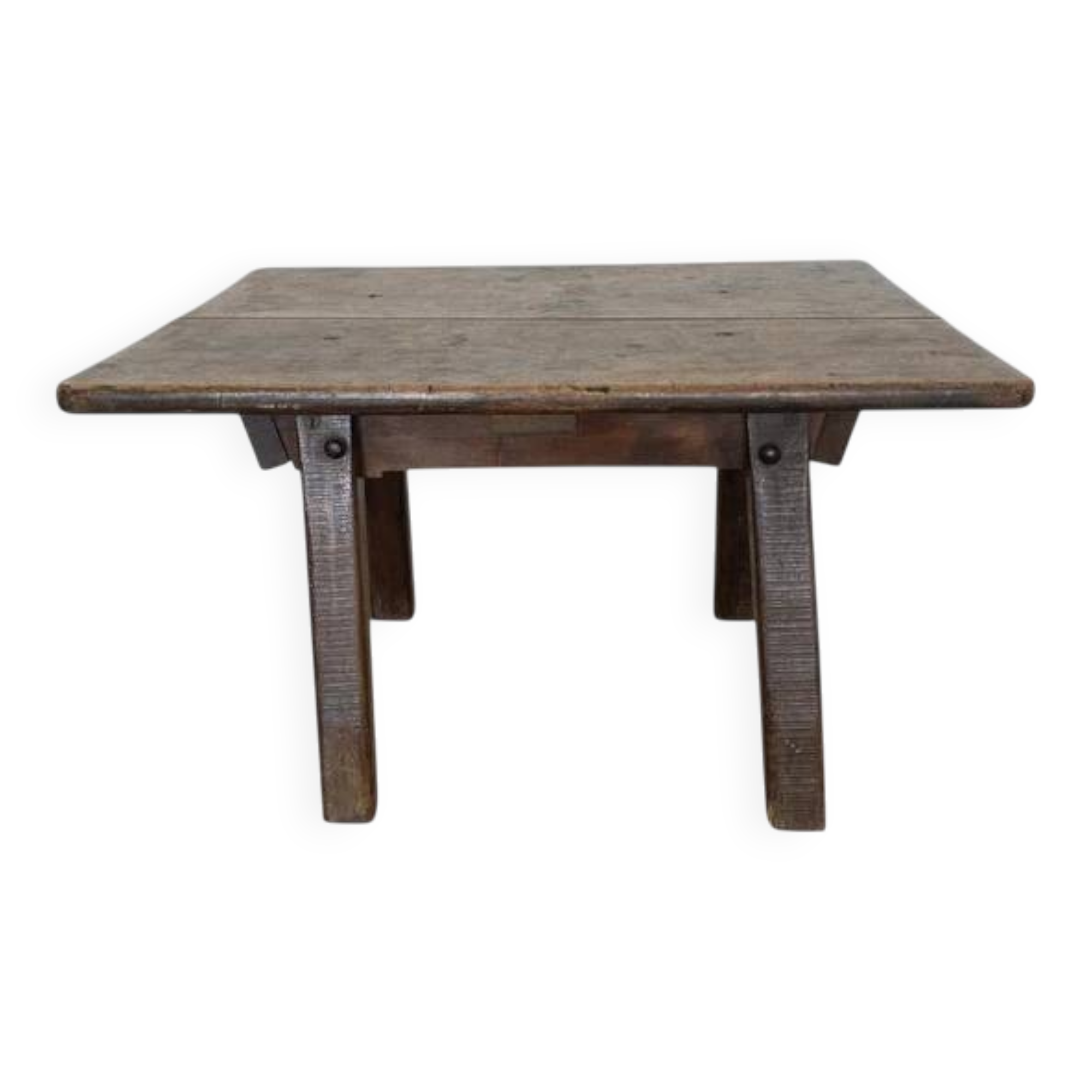 Antique brutalist coffee table in solid wood