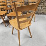 Lot of 8 country bistro chairs 1970
