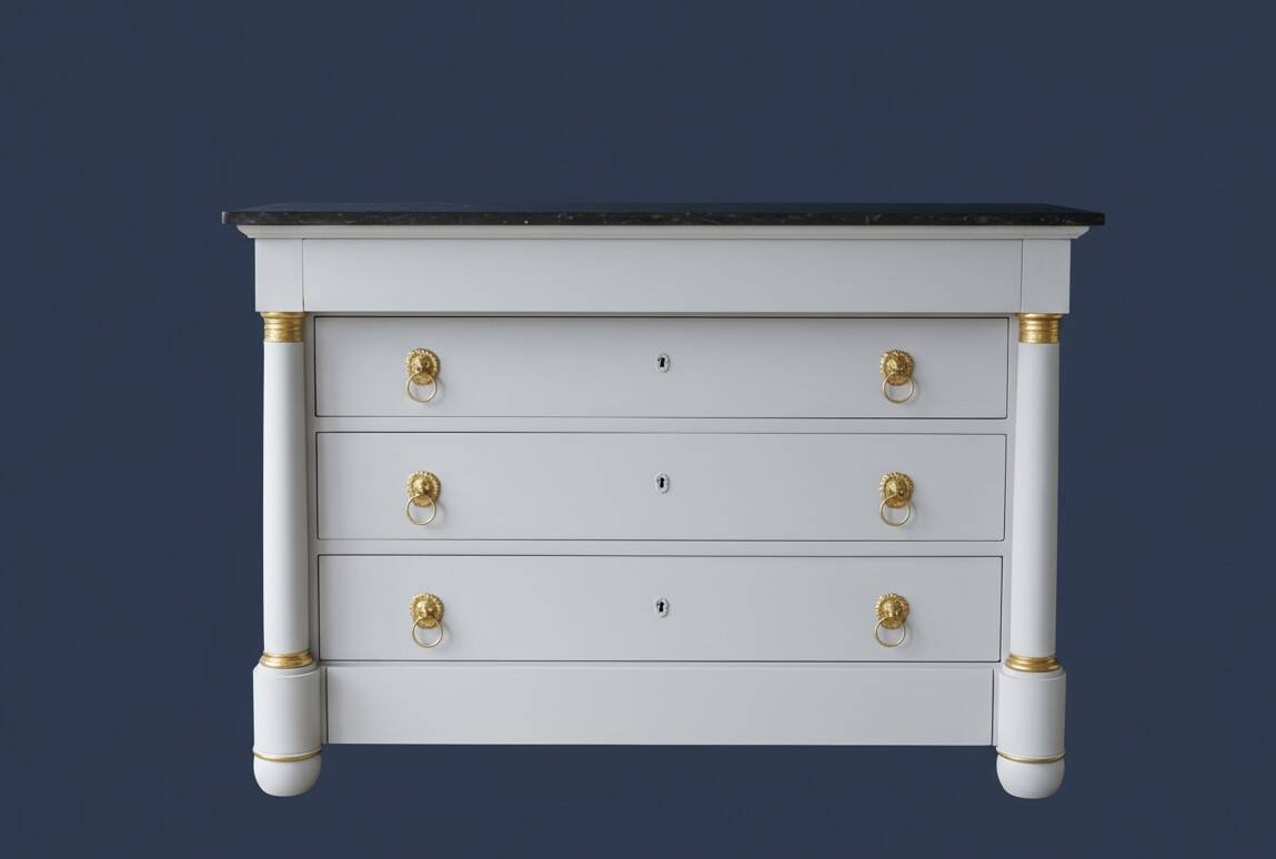 Empire style chest of drawers, 19th century, painted