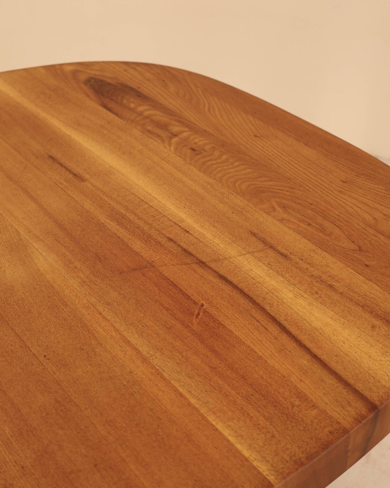 Table in solid elm, Atelier C. Demoyen, France, 1980s
