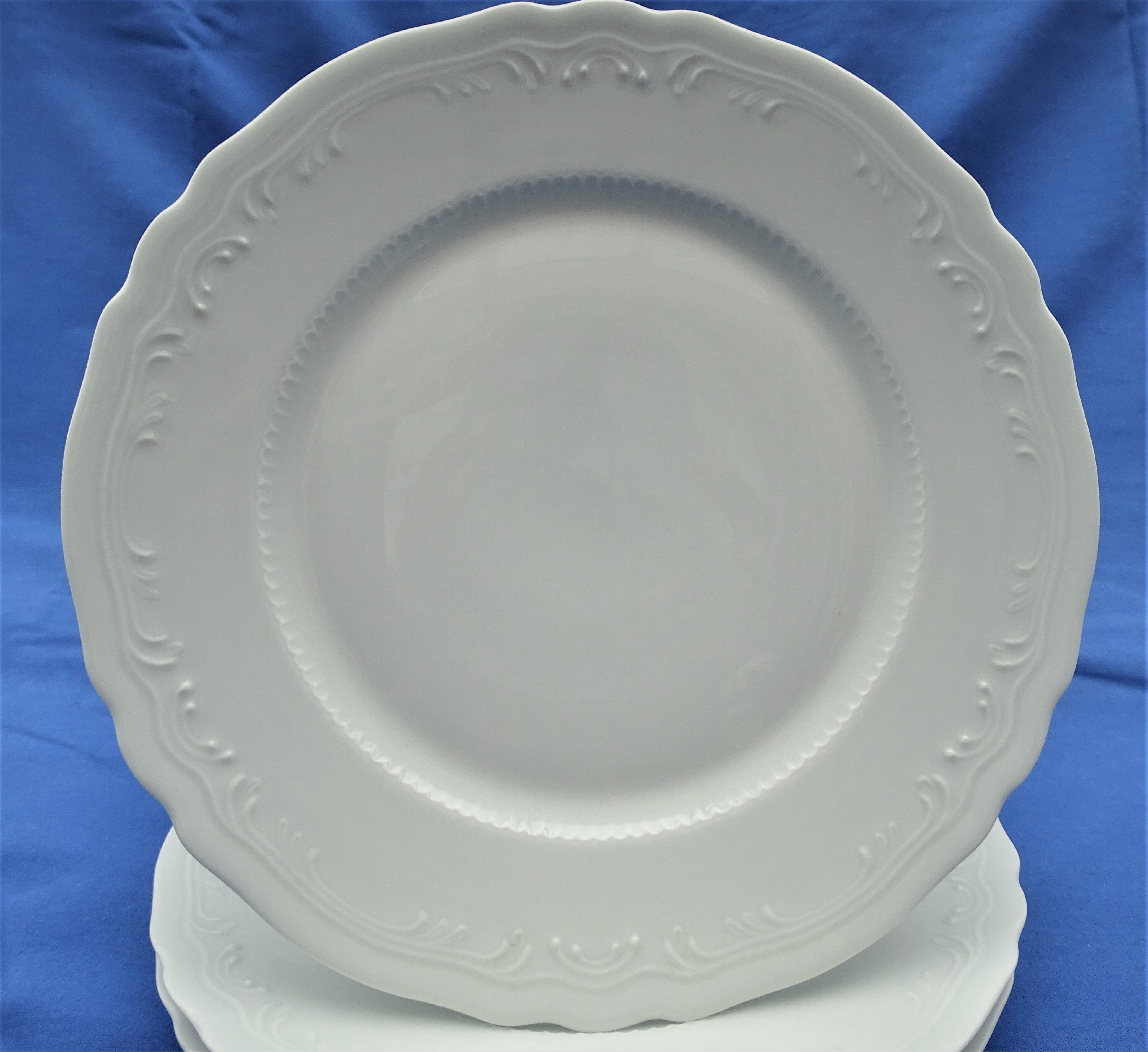 4 White de-serve plates Limoges