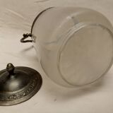 Old opaque blown glass cookie jar kitchen candy collection