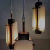 Suspension vintage scandinave en plexiglas et cuivre, probablement danoise