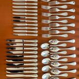 Christofle ribbons, 61-piece flatware set, excellent condition