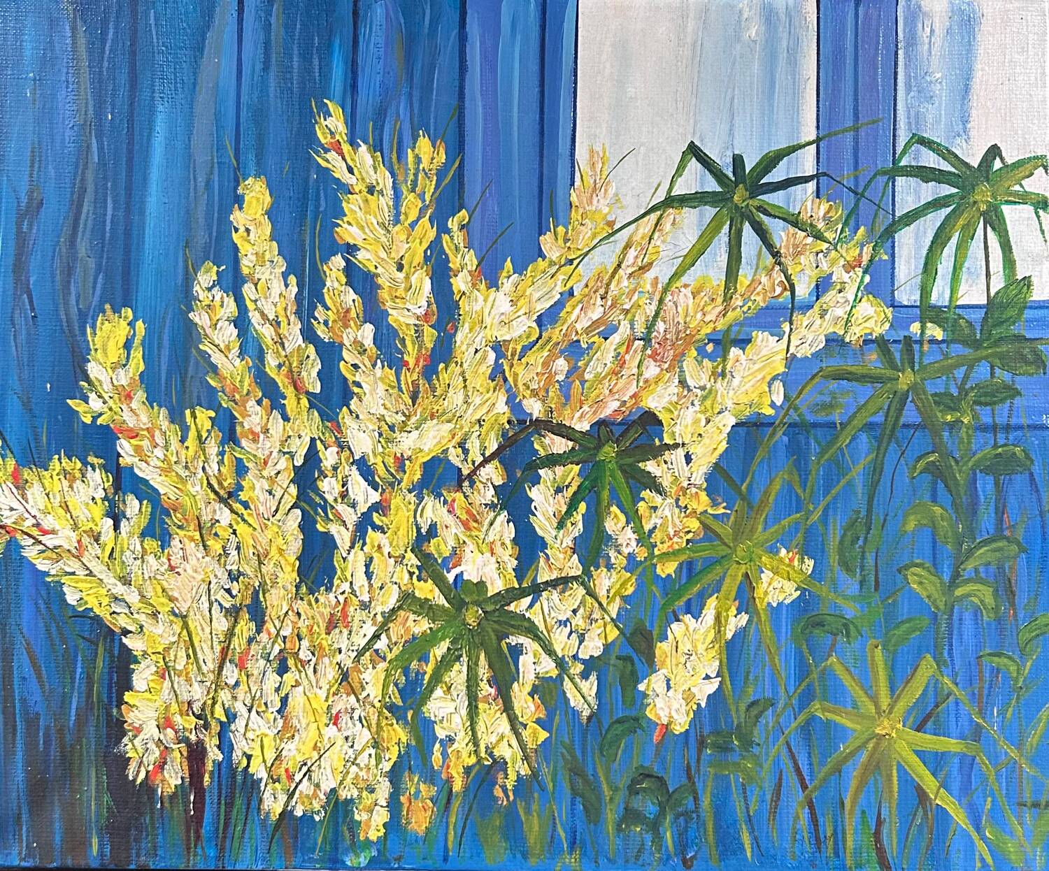 Mimosa and papyrus painting