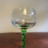 Alsace Bas-Rhin wine glass with turned and chiseled glass base