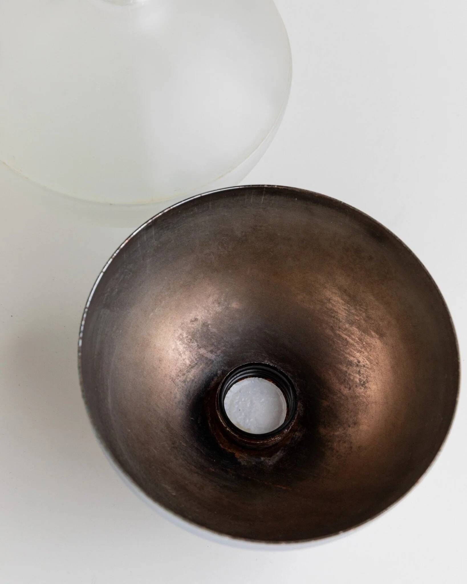 Silver chrome and frosted glass Space-Age liqueur bottle, 1980s Italy, decorative decanter