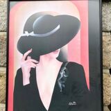 Tableau Carlos Rios Chapeau Noir Impression murale encadrée