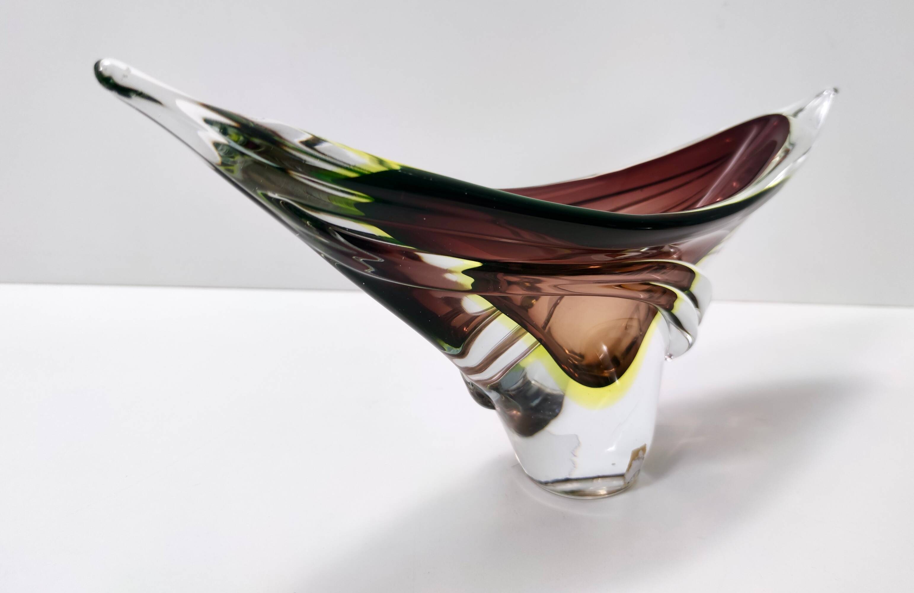 Brown Sommerso Glass Bowl or Centerpiece by Seguso, Italy