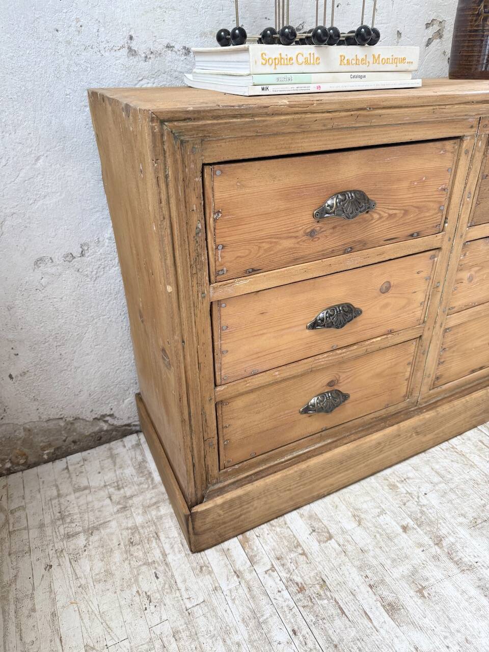 Pine craft cabinet with drawers