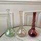 trio of Biot bubbled glass vases signed green 60s-70s
