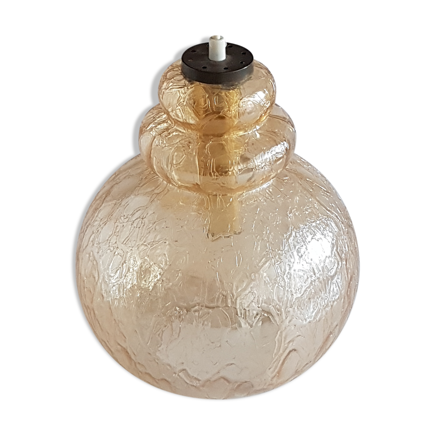 Suspension vintage verre fumé année 1965