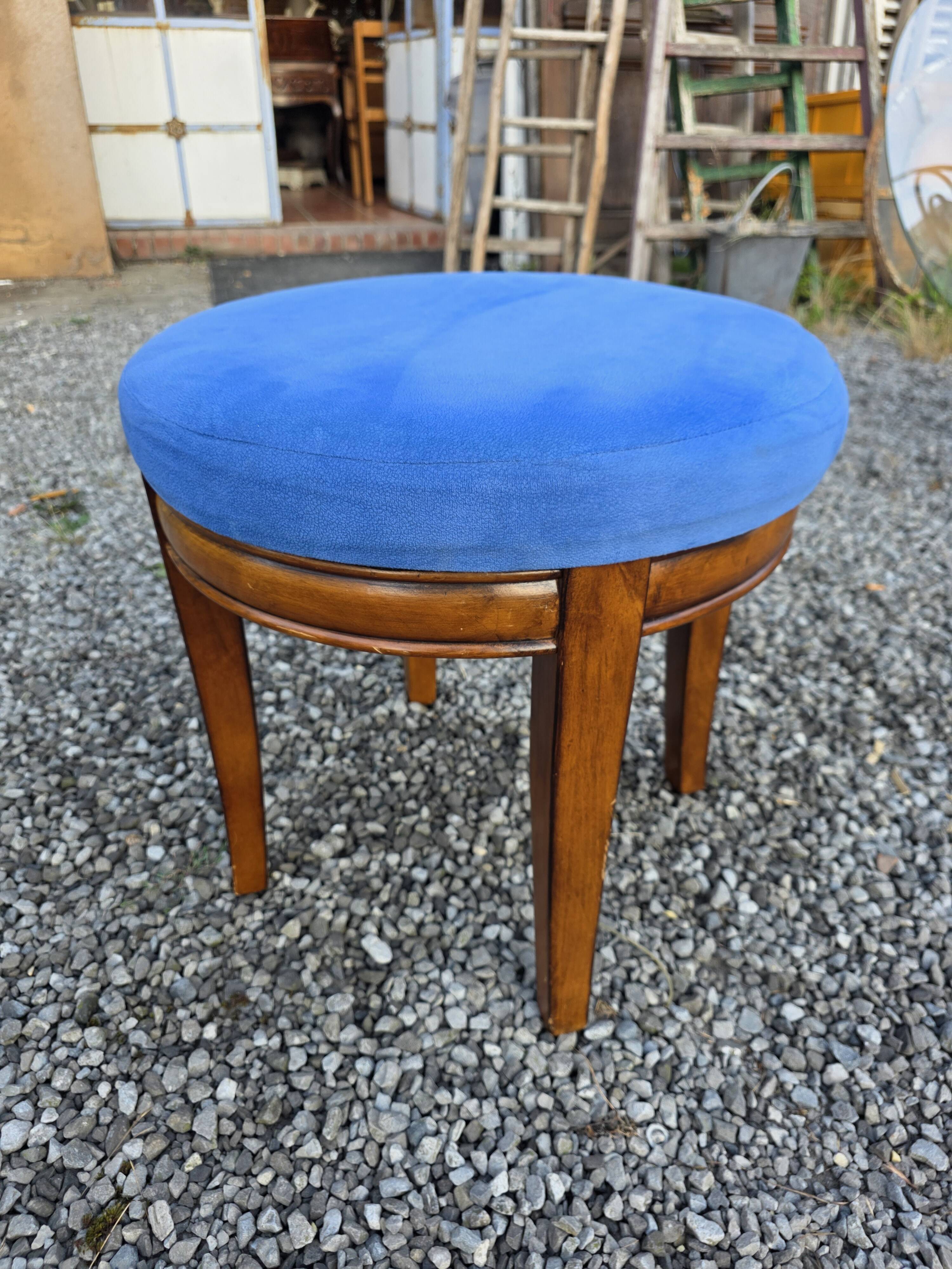 Scandinavian style armchair + velvet footrest
