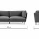 3-seater sofa Made, grey felt and black legs