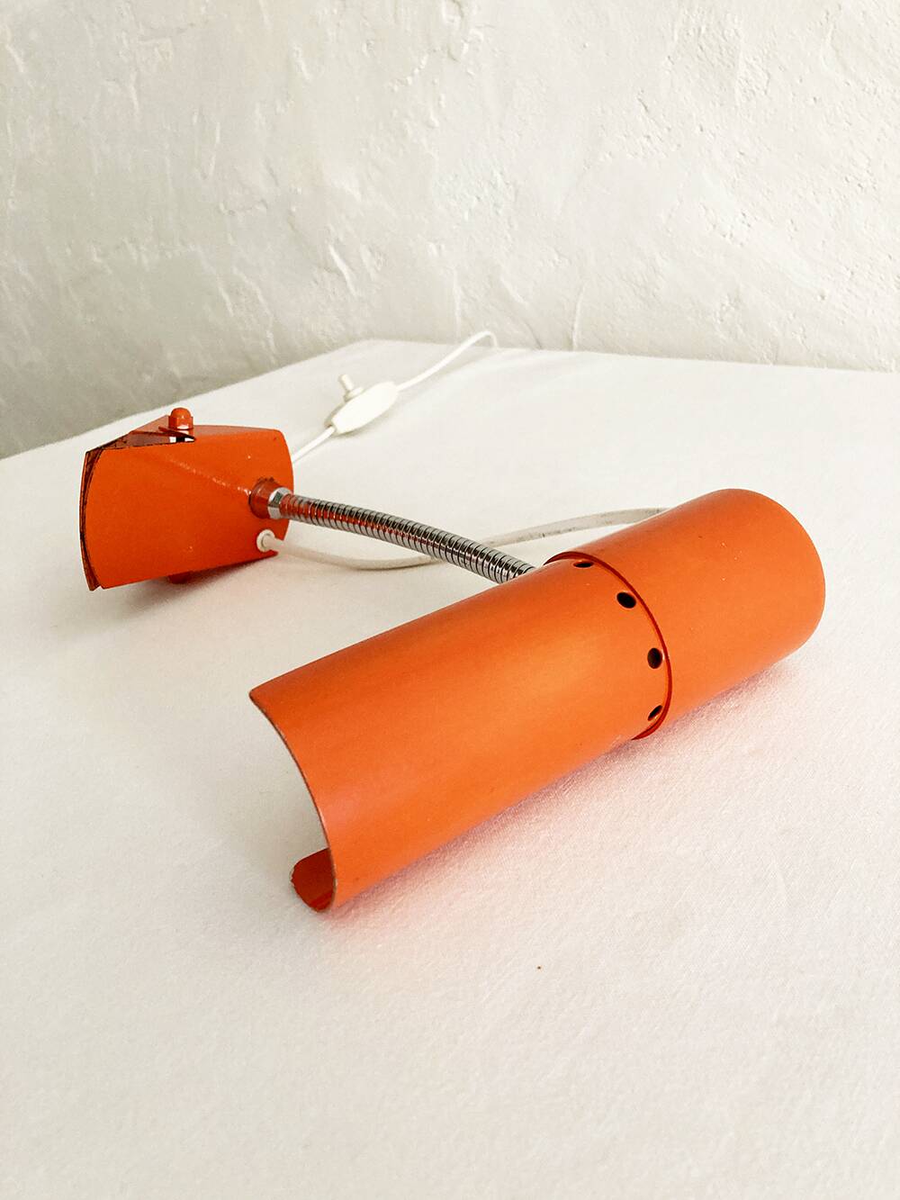 Delmas orange flexible clamp lamp, 1970s