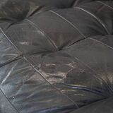 Grey leather elements design sofa 3 elements + footstool