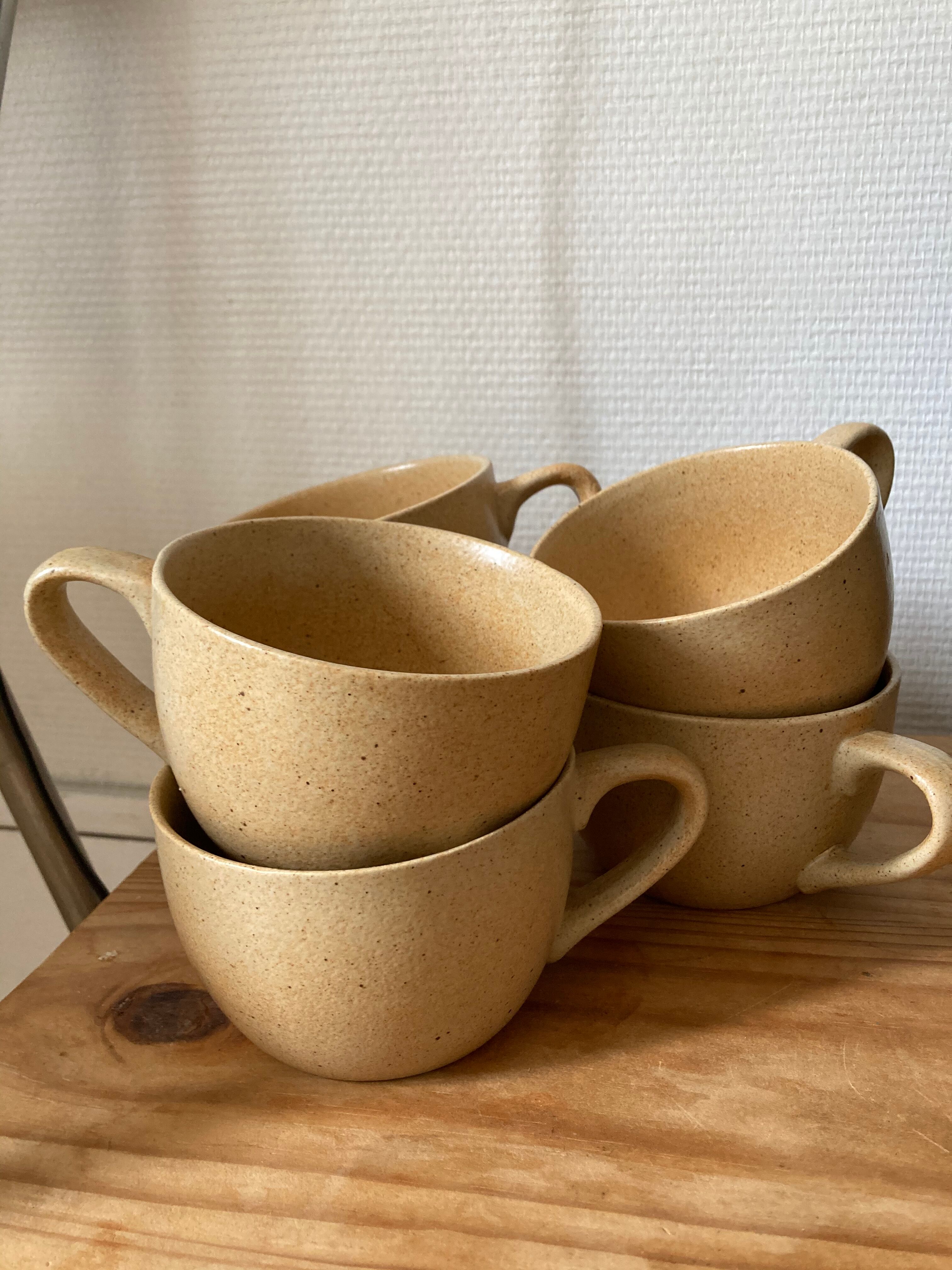 6 sandstone cups