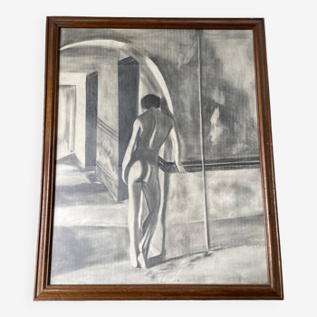 Nude charcoal drawing