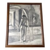 Nude charcoal drawing