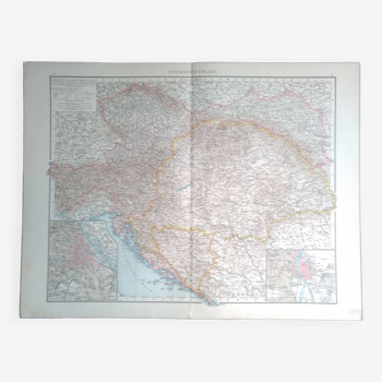 Une carte géographique issue Atlas Richard Andrees 1887 Osterreich - Ungarn  Autriche